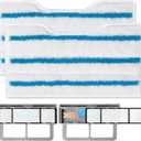 Reusable Replacement Pads Fit Shark Vac Mop VM252 VM251 VM250 VM200 VM190 VC205 QM250, Reusable Wet and Dry Mop Pads, Vacuum Mopping Pad Refills for Hard Floor Cleaning（4）