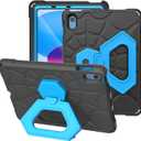 YIHE Shockproof Kids Case for iPad (A16) 11th Generation 11 Inch 2025/ iPad 10th Generation 10.9 inch 2022, Durable Protective Cover with Built-in Screen Protector & Stable Stand, Black Blue