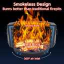 Smokeless Fire Pit Outdoor- 20 Inch Low Smoke Metal Fire Pits & Fireplaces for Outside with Carry Bag, Smokeless Wood Stove for Camping, Patio, Backyard, Garden, Picnic-L