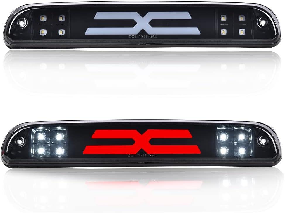 G-PLUS LED Third Type X High Mount Brake Stop Light Compatible with 1993-2011 Ranger, Fit 1999-2016 F250 F350 F450 F550 Super Duty,Fit 1995-2003 Mazda B2300 B2500 B3000 B4000 Smoky Lens Black Housing