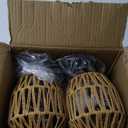 YONGYIPE 2 Pack Sconces Wall Lighting Rattan Wall Sconce Hardwired Hand Woven Wall Lamps for Living Room Bedroom Nursery Room, E26 (Bulbs Not Included)