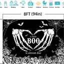 Mocsicka Halloween Baby Shower Backdrop Gothic Skeleton Love Hands Baby Shower Background A Little Boo is Almost Due Party Decorations Banner Photo Studio Props (8x6ft)