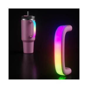 6 Colors LED Light-Up Tumbler Handle for Stanley 40oz/30oz, Comfortable Water Bottle Handle for Stanley Tumbler-Compatible with 40oz Stanley Cup Accessories, Use for Outdoor, Party, Home (Peony)