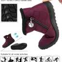 Hsyooes Womens Warm Fur Lined Winter Snow Boots Waterproof Ankle Boots Outdoor Booties Comfortable Shoes for Women (Teal)