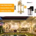 2-Pack 18 Gold Light Fixtures Outdoor Wall Lights Exterior Lanterns, Brass Porch Lights Outside Anti-Rust Aluminum Patio Lights for House Clear Glass Wall Mount Lighting, IP65 Waterproof