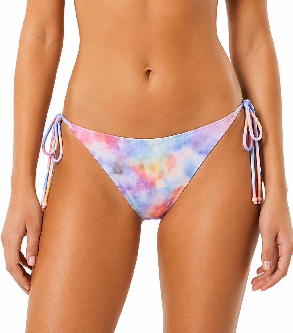 Ivory Ella Women's Side Tie Bikini Bottom (Purple, L)