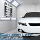 6 Roll Vinyl Roll Holder Adjustable Metal Vinyl Rack Wall Mount for Car Wrap Material Transfer Paper Tape Wallpaper Window Film Garage Workshop, Bracket Only