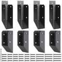 AECXM 201 Stainless Steel 2" x 4" (1 ½" x 3 ½" Actual) Deck Railing 45° Stair Connectors, for Deck Railing Stair Handrail Connection Installation Deck Railing Bracket (4 Pair-Black)