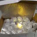 48 Pack Flameless Tea Lights - Battery Operated Crystal LED Tealight & Votive Electric Fake Candles for Valentines & Christmas