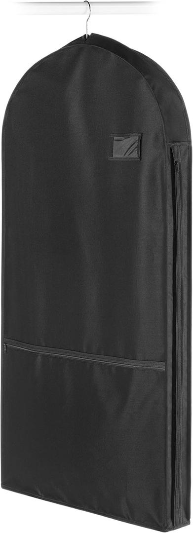 Whitmor Zippered Garment Bag with Pocket, Black