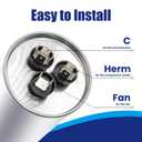 55+5 uF 55/5 MFD 5% 370V/440VAC Dual Run Start Capacitor CBB65 Works for AC Unit Fan Motor Start or Heat Pump or Condenser Straight Cool