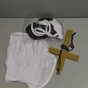 Geyoga Nun Costume Accessory Set Nun Headpiece Collar Cross Pendant Necklace Knee Thigh High Socks for Halloween Cosplay Party