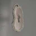 xo, Fetti Ruffled Bride Sleep Mask, White Satin + Blue Embroidery | Bachelorette Party Decorations, Bridal Shower Accessory, Bride to Be Party Favor, Bridesmaid Gift