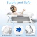 BUNWAG Classic Baby Bathtub, Infant Bath Tub for Newborn to Toddler (012 Months),Collapsible Newborn Bathtub with Soft Cushion and Non-Slip Feet, Foldable Travel Bathtub for Easy Storage