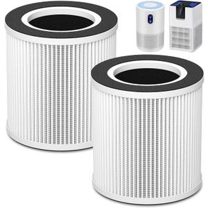 B-D02L/M05 Replacement Filter, Compatible with MOOKA B-D02L & M05, for VEWIOR B-D02U, for KOIOS B-D02L, for Tailulu D10 Air Purifier, 2 Pack Basic Filter, White