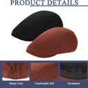 Gvhntk 4 Pieces Newsboy Men's Hat Newsboy Flat Cap Soft Stretch Adjustable Pageboy Cap Cabbie Hunting Cap for Men Outdoor
