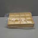 2 Pack Wooden Sorting Tray Grid Display Wood Divided Organizer Vanish Finished Section Box (12 Compartments,12.9 x 9.1 x 1.55 Inch Each Tray)