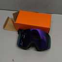 VCOROS Snowboard Ski Goggles Men Women Frameless Anti Fog OTG Snow Goggles Skating Skiing Snowmobile Detachable Lens (Gloss Black Frame Revo Purple)