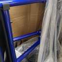 Medline Lightweight Foldable Transport Wheelchair with Handbrakes and 12-Inch Wheels, Blue Frame, Black Upholstery