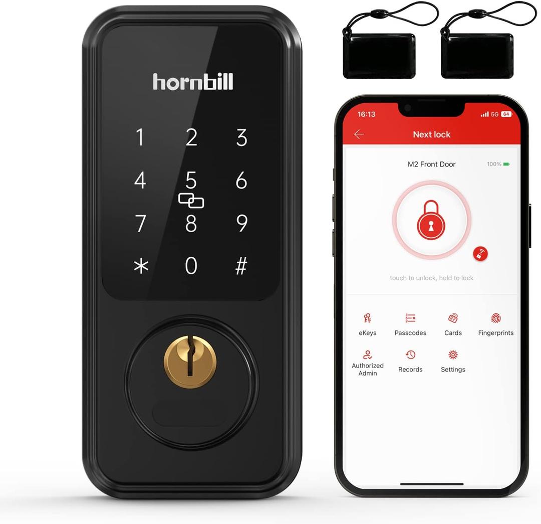 Smart Lock Keyless Entry Deadbolt Door Lock, Digital Electronic Bluetooth Deadbolt Door Lock with Keypad, Smart Locks Front Door Works with APP, Code and eKey Auto Lock for Homes