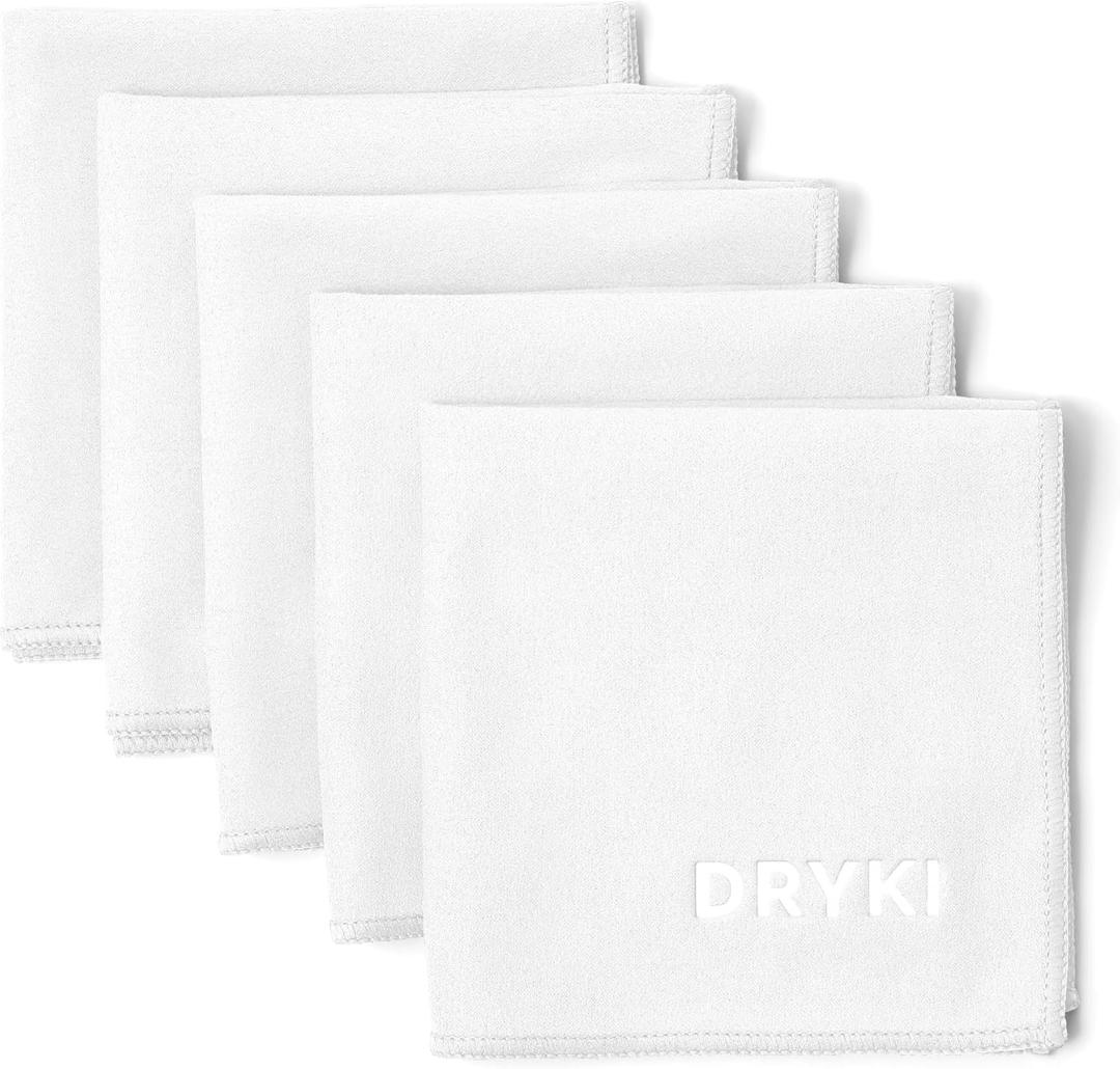 Pocket-Sized Sweat Towels - The Original Sweat Absorbing Handkerchiefs - Quick-Dry Microfiber Sweat Rags for Face, Hands, & Body - Men & Women - Gym, Sports, and Work (White: 5 Pack) (10" x 10")