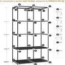 Portable Closet Wardrobe for Small Room, 35-Inch Clothing Organizer Storage Rack with 2 Clothes Hanging Rods and 4 Shelves, Non-Woven Fabric Cover, Black
