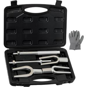 5-Piece Ball Joint Separator Set, Pickle Fork Tool Set, Tie Rod Removal Tool Set, 1-1/8", 15/16", 11/16", for Cars and Light Vans, with Suitcase