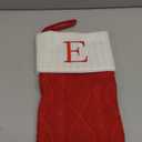 ZOEA 20 Inches Christmas Stockings with Initials, Large Embroidered Letter Knit Christmas Stocking for Family Holiday Decorations and Xmas Gift (E, Red)