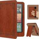 Fintie Case for 7"/6.8" Kindle Paperwhite(12th/11th Generation-2024/2021) and Kindle Colorsoft Signature Edition -Slim Foldable Stand Cover Auto Wake/Sleep for Paperwhite 2024, Vintage Brown
