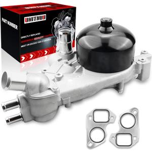 Engine Water Pump Automotive w/Thermostat Gasket 130-7290 AW5081 Compatible for Chevy Camaro Corvette Compatible for Pontiac Firebird GTO 5.7L 1997-2006