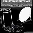 DoubleFill 24 Pcs Acrylic Plate Stand Adjustable White Wire and Clear Acrylic Display Easel 4. 75" H x 3. 8" W X5. 3" D Holder Stand for Display Plates and Pictures