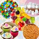 Palksky 4PCS Fruit Snack Molds Silicone, Gummy Molds Trays with Dropper for Candy Chocolate Gummies Baking(Cherries Grape Banana Apple Pineapple)