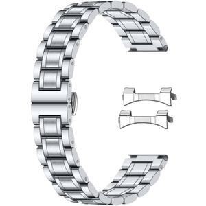 SINAIKE Universal Metal Watch Band Fit Most Tranditional Watch, 16mm Quick Release Stainless Steel Watch Bands with Curved Lug Ends Parts, Classic Watch Strap Replacement Bracelet for Men Women Silver