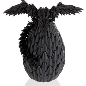 3D Printed Dragon Egg, Executive Desk Toys, Articulated Dragon, Fidget Toys Gifts for Easter Christmas Adults (Black)
