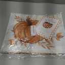 Romanstile Pumpkin Leaves Fall Table Runner, Buffalo Plaid Autumn Thanksgiving Harvest Farmhouse Style Table Decoration for Dining, Party, Holiday - 13x90 Inch, Grey Blue