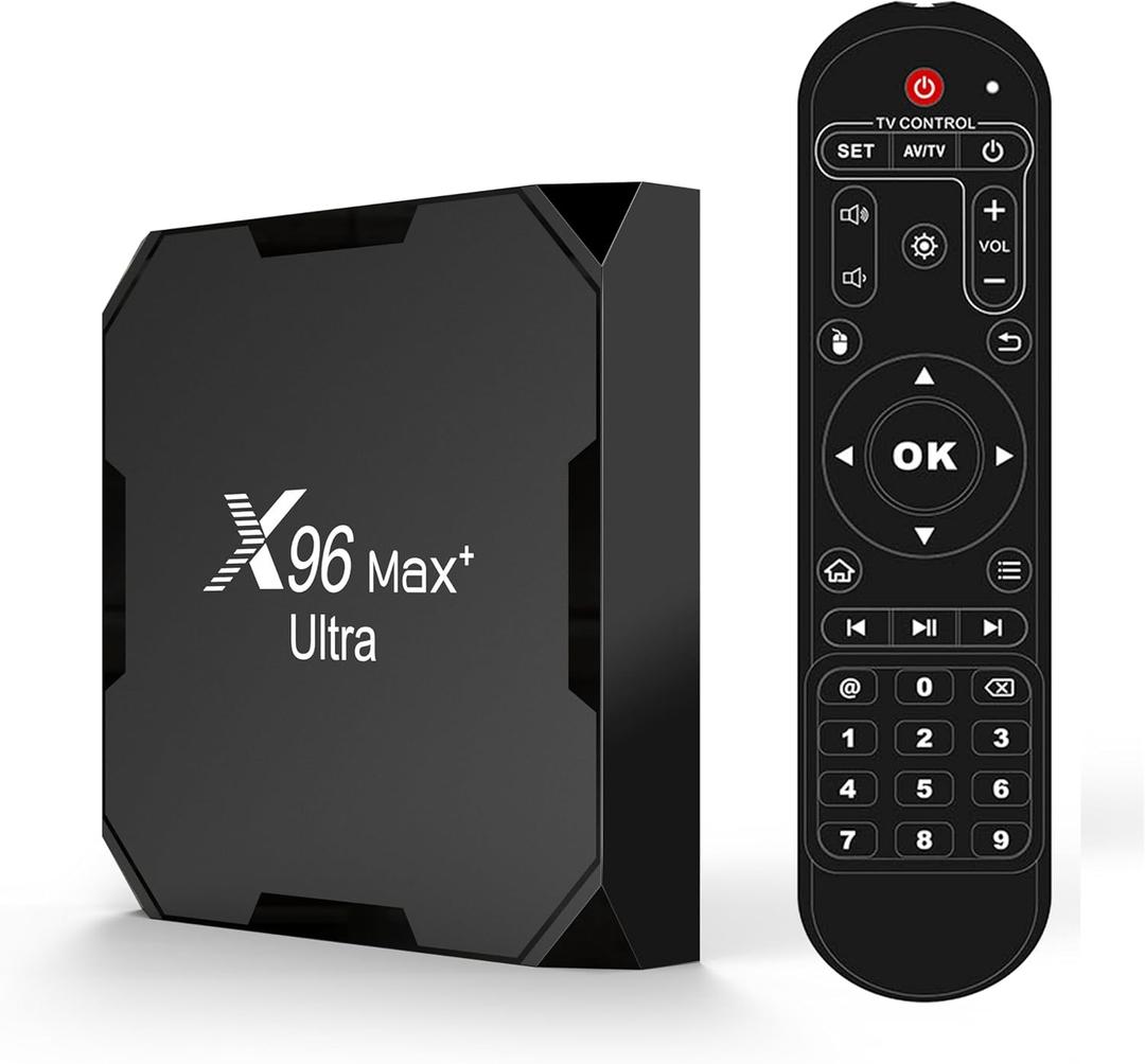 Android 11 TV Box 4GB RAM 32GB ROM Amlogic S905X4 Quad Core ARM Cortex A55 CPU & ARM Mali-G31 MP2 GPU 2.4G/5G WiFi Support BT 100M DLAN Smart TV Box - Model No.: X96Max+ Ultra 4GB 32GB