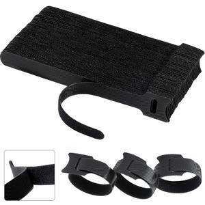 California JOS 60 PCS 6 Inches Reusable Cable Ties, Adjustable Cord Straps, Cable Organizer, Cord Wrap and Hook Loop Cords Management - Black