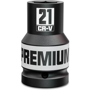 1" Drive 6 Point Impact Socket, 21mm Deep Socket, Metric, CR-V, Automotive Maintenance Machinery Manufacturing