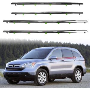 PSLER 4PCS Window Weatherstrip Seal Fit for CR-V CRV 2007 2008 2009 2010 2011 Car Window Belt Molding Trim Chrome Door Seal,4PCS