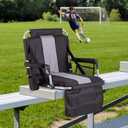 HIGH POINT SPORTS Foldable Stadium Seat Portable Folding Stadium Chairs Padded Bleacher Seat Cushion Bleacher Chair with Armrest and Cup Holder, 15.1 inches x 17.3 inches x 17.3 inches