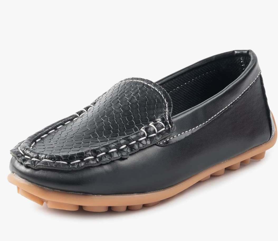 Boys Girls Loafers Dress Flats Slip-On Oxford Casual Moccasins School Walking Boat Shoes(Toddler/Little Kid/Big Kid) Size 28