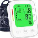 Blood Pressure Monitor for Home Use, Automatic Upper Arm Blood Pressure Machine with Large LCD Display, Adjustable Cuff (9 to 17 inches), 2 x 99 Memory Sets, Easy to use/Travel