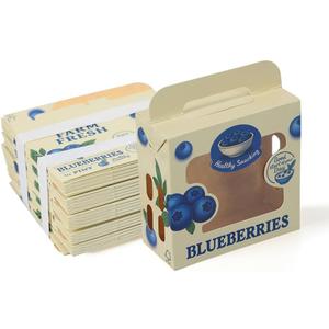 1/2 Pint Paper Berry Baskets  Food-Grade Produce Containers for Blueberries  Vented, Eco-Friendly, FSC-Certified Blueberry Storage Gift Boxes for Farmers Market & Home Use (Pack of 50)