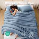 Queen Comforter Set, 3-Piece All-Season Bedding, Sea Blue