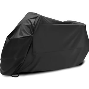 Motorcycle Cover, Waterproof Sun Outdoor Motorbike Full Cover with Storage Bag, All Season Motorcycles Vehicle Cover, Universal Motorcycle Accessories for Protect Against Dust, Debris, Rain 2XL ( 96.5 inches in length, 41 inches in width, and 50 inches in height)