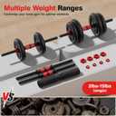Adjustable Dumbbell Set, 20/30/45/70/90lbs Free Weight Set With Double Locknut, 5-in-1 Dumbbells Set Includes Barbell, Kettlebells, Push up Stand, Weight Plate, Fitness Exercise for Home Gym Suitable Men/Women
