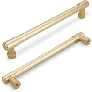 6 Pack 10 Inch(254mm) Kitchen Cabinet Handles Brushed Gold Cabinet Pulls Alloy Drawer Pulls Solid Cabinet Hardware