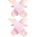 2 Pairs Fingerless Moisturizing Gloves Fingerless Gloves for Women Cotton Soft Moisturizing Eczema for Dry Rough and Cracked Hands Repair Arthritis Hand Typing for Men and Women (Pink)