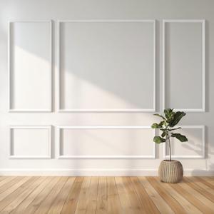 RELIANCER Peel and Stick Wall Molding Kit,34PCS Pre-Cut Door Molding Panels,3D Moulding Wainscoting Panel,Self Adhesive Walls Moulding Trim,Wall Modular Frames for Interior Walls Decor Home Bedroom, 3.5 inches x 8 feet