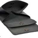 Handcrafted Leather Wallet  Double Pouch, Slim Design | Minimalist Front Pocket Wallet for Men & Women | Canadian Brand | Classic Rectangular Card Holder, Money Organizer, ID Case (Midnight Noir)